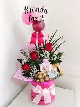Box  Feliz Aniversário com Balão